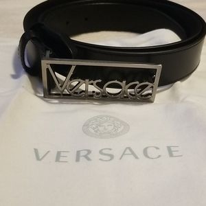 Brand New Versace Black Leather Belt